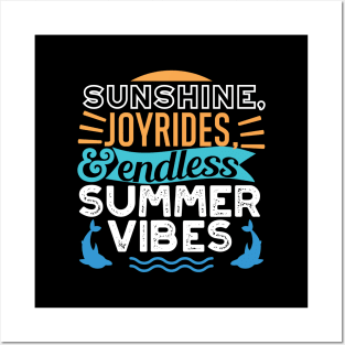 Sunset Waves & Summer Adventures - Cool Summer Vibes Posters and Art